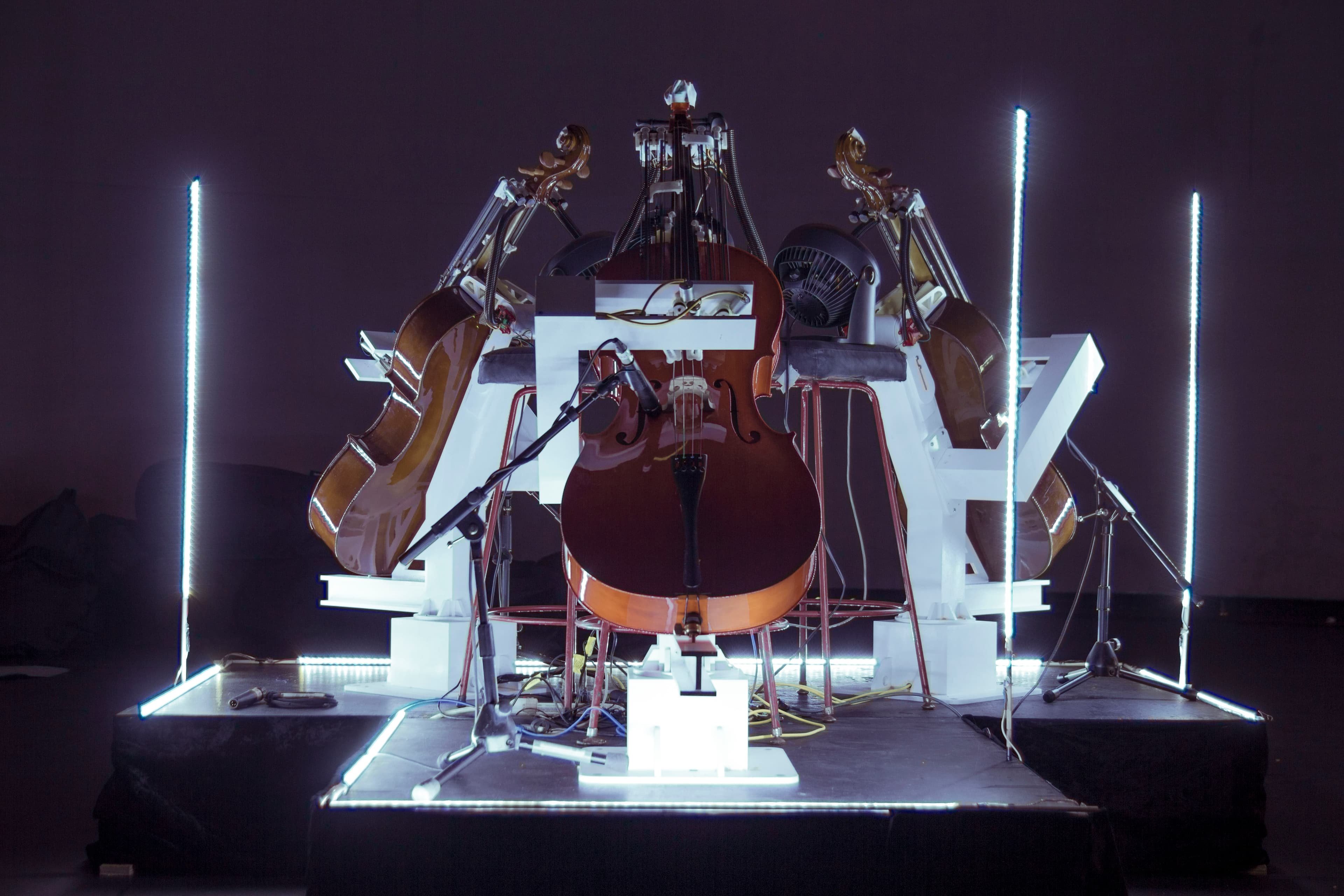 cello robot lighting performance